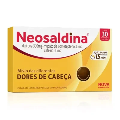 Neosaldina Dipirona 300Mg + Mucato de Isometepteno 30Mg + Cafeína 30Mg 30 Comprimidos